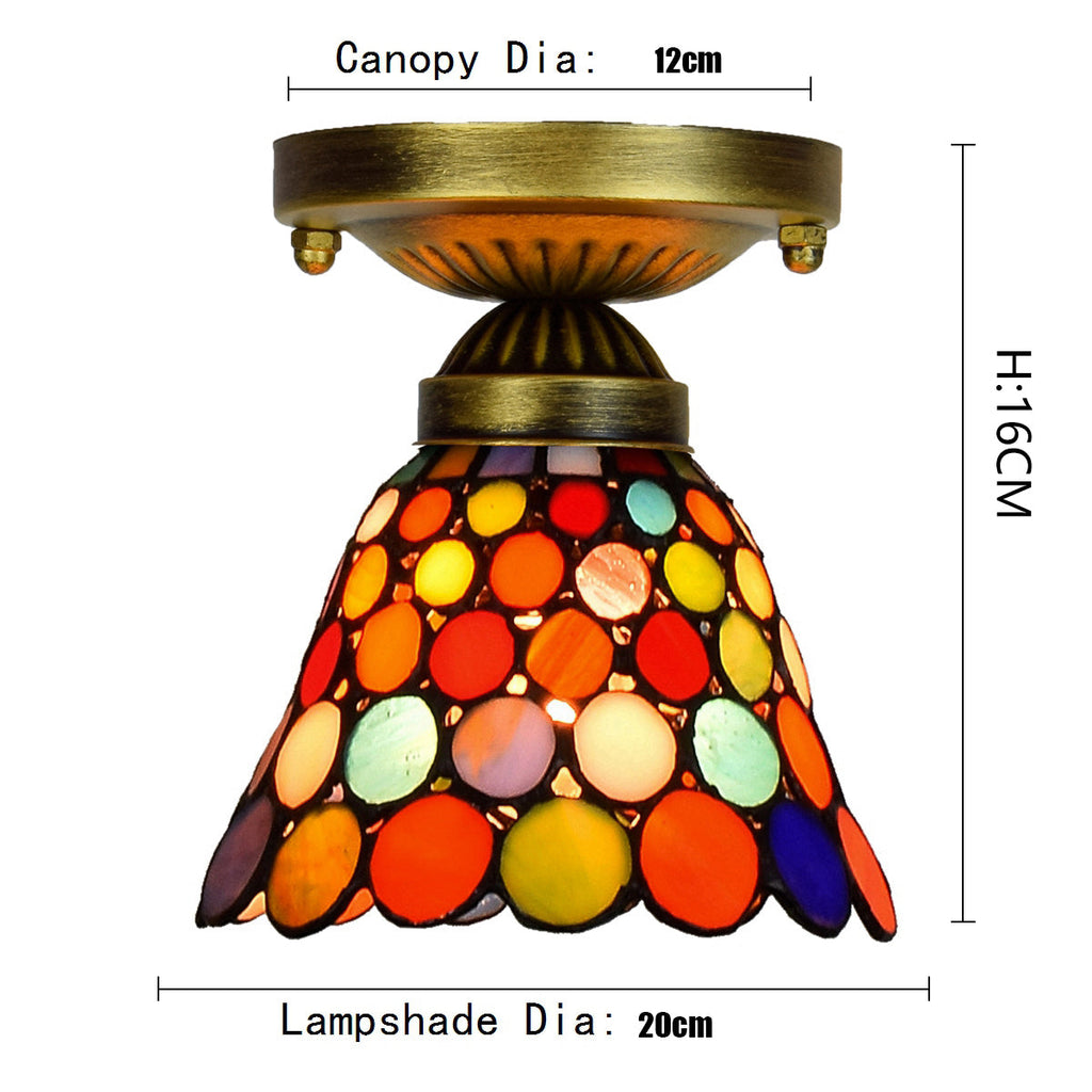 Tiffany Style Ceiling Light with Mosaic Circles