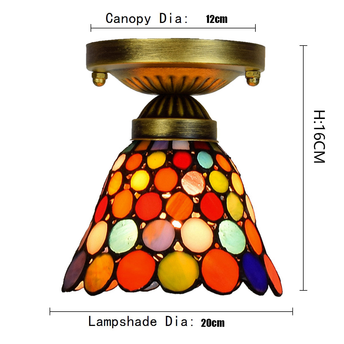 Tiffany Style Ceiling Light with Mosaic Circles
