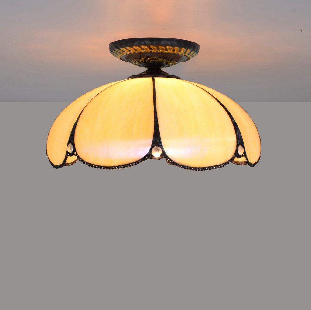 Tiffany Style Iridescent Glass Ceiling Light