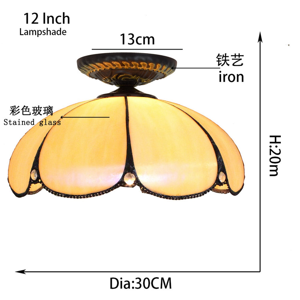 Tiffany Style Iridescent Glass Ceiling Light