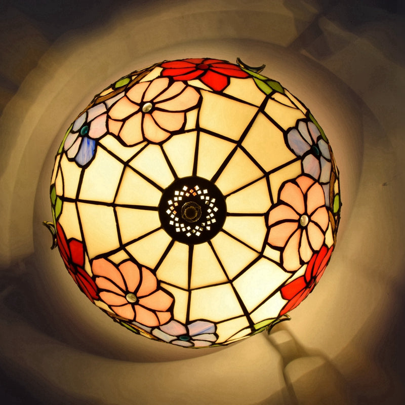 Tiffany Style Floral Stained Glass Ceiling Light