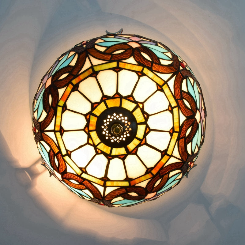 Tiffany Style Floral Stained Glass Ceiling Light