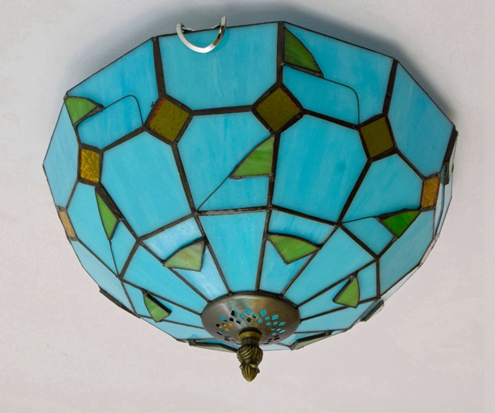 Tiffany Style Floral Stained Glass Ceiling Light