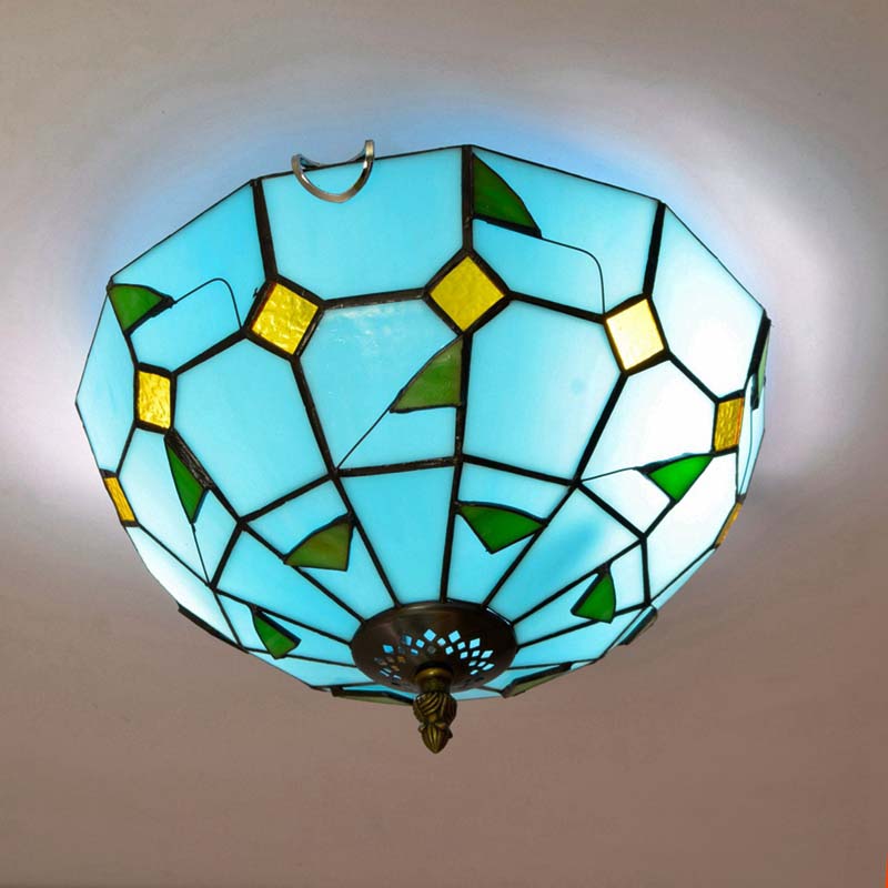 Tiffany Style Floral Stained Glass Ceiling Light