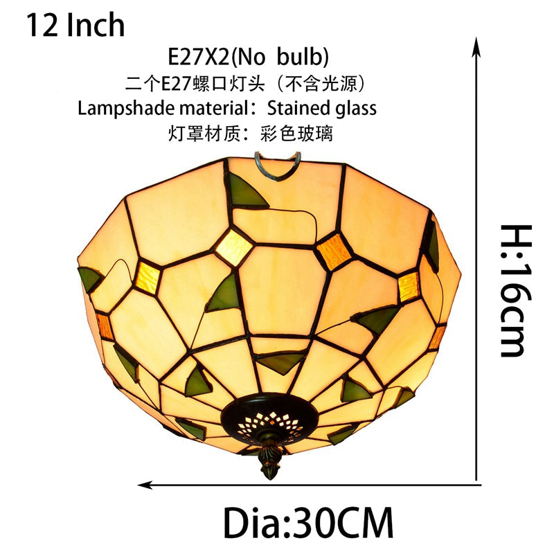 Octagonal Tiffany Style Stained Glass Ceiling Light