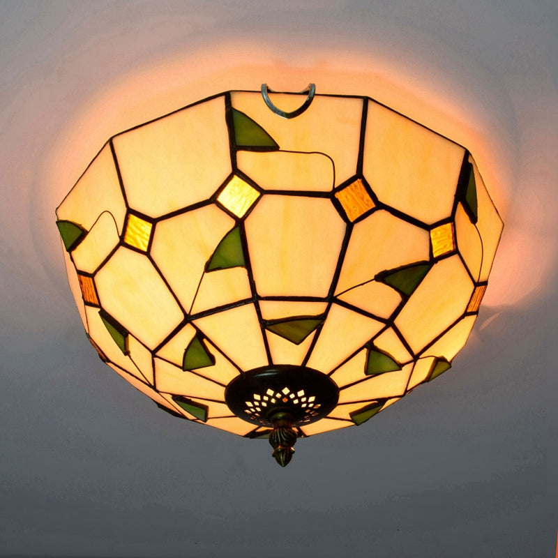 Octagonal Tiffany Style Stained Glass Ceiling Light