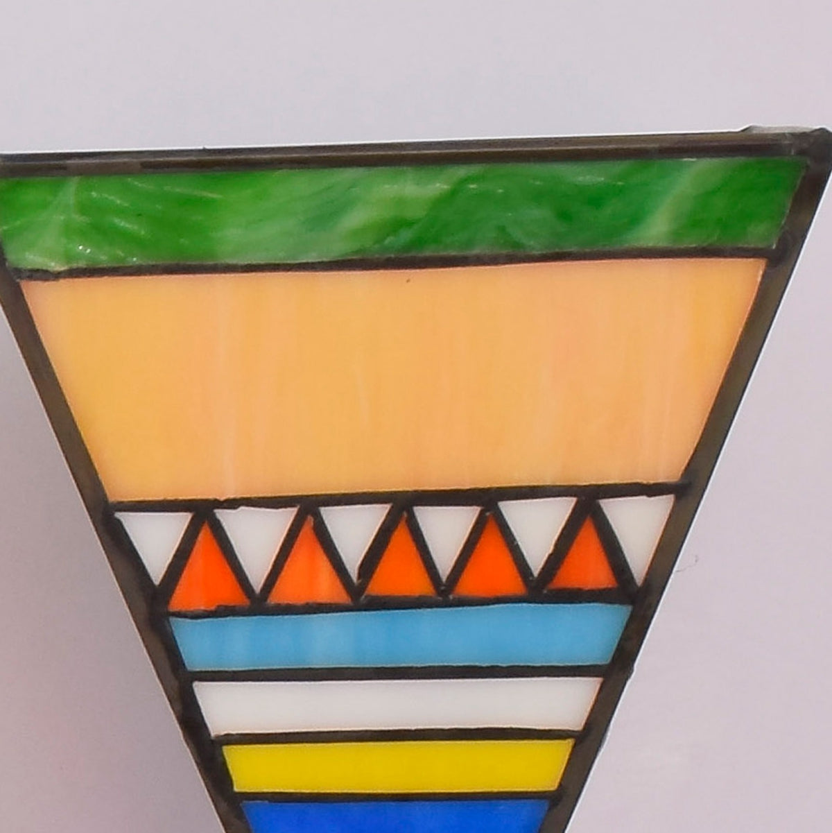 Retro Geometric Stained Glass Wall Sconce with 3 Lights