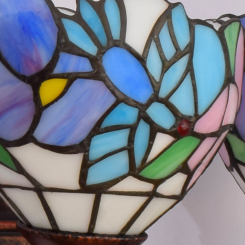 Tiffany Three-Light Stained Glass Wall Sconce