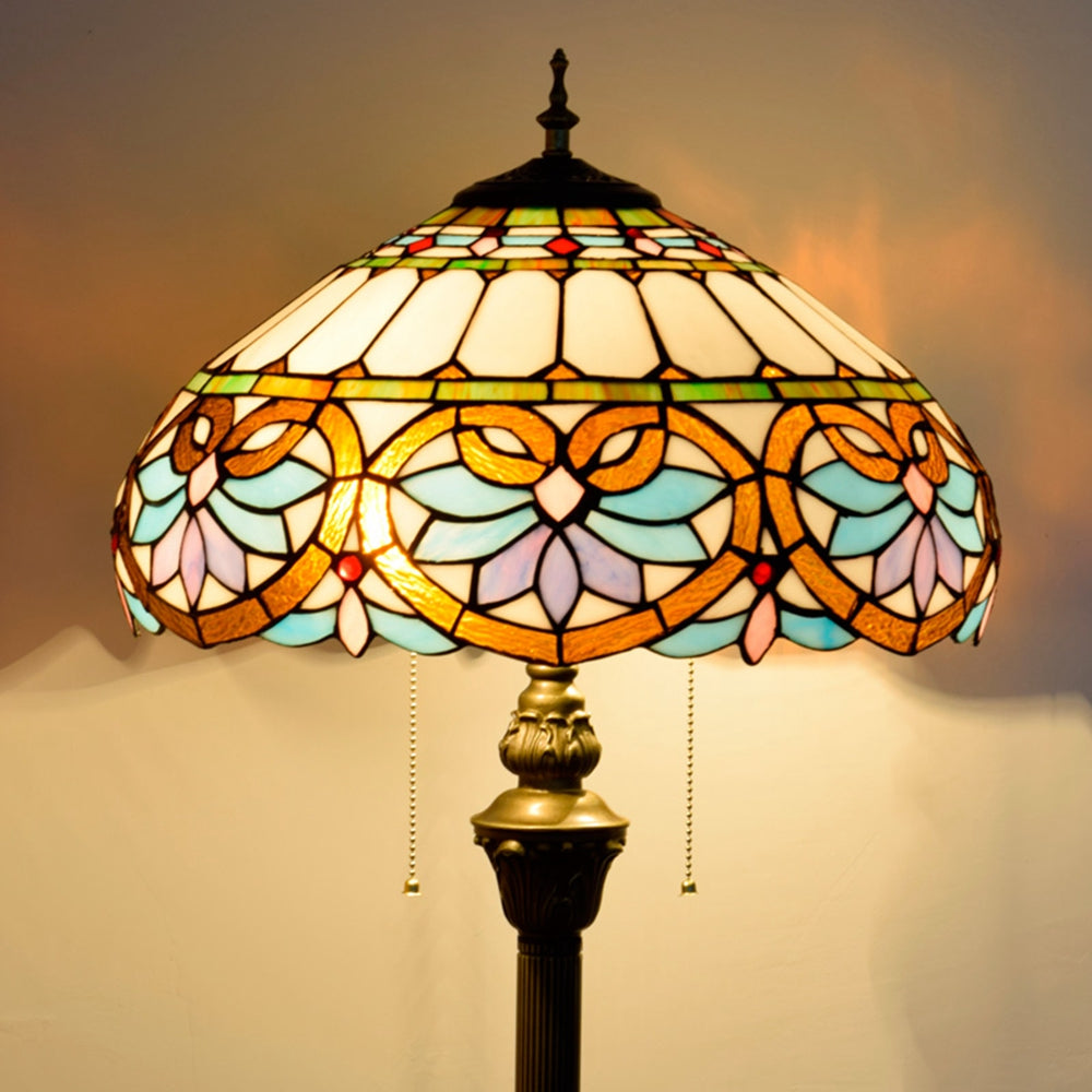 Floral Stained Glass Tiffany Floor Lamp