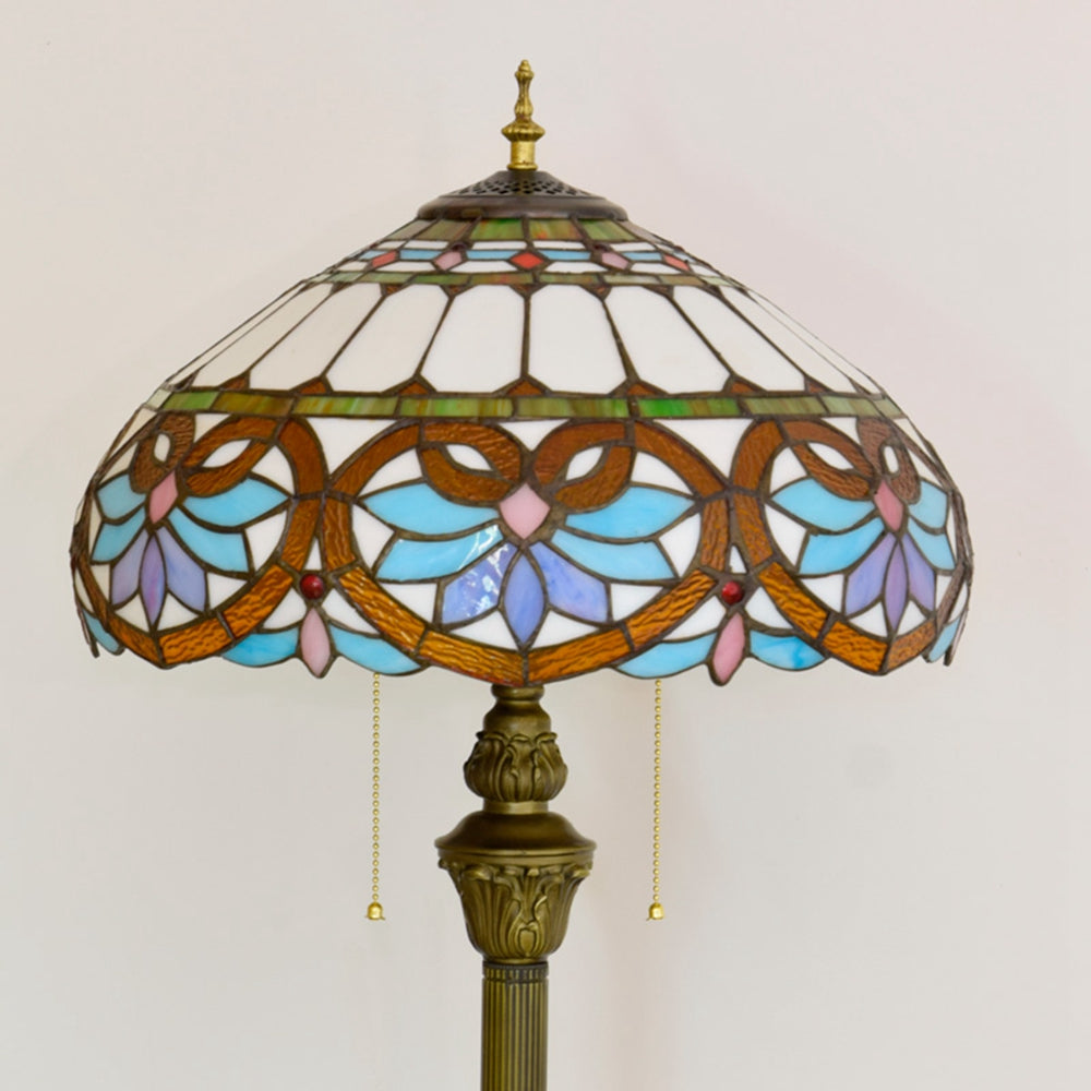 Floral Stained Glass Tiffany Floor Lamp
