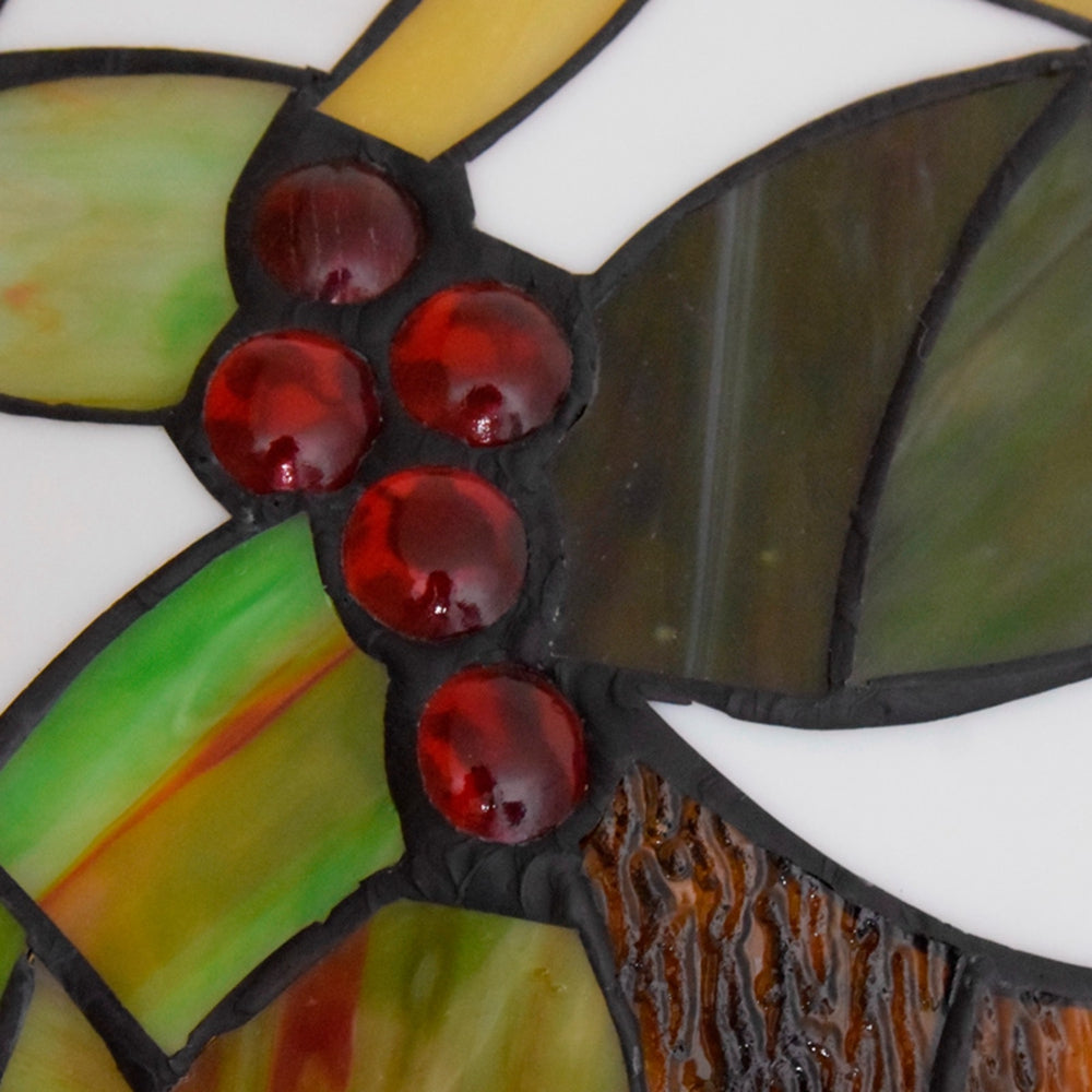 Tiffany Floor Lamp in Stained Glass with Vine Pattern