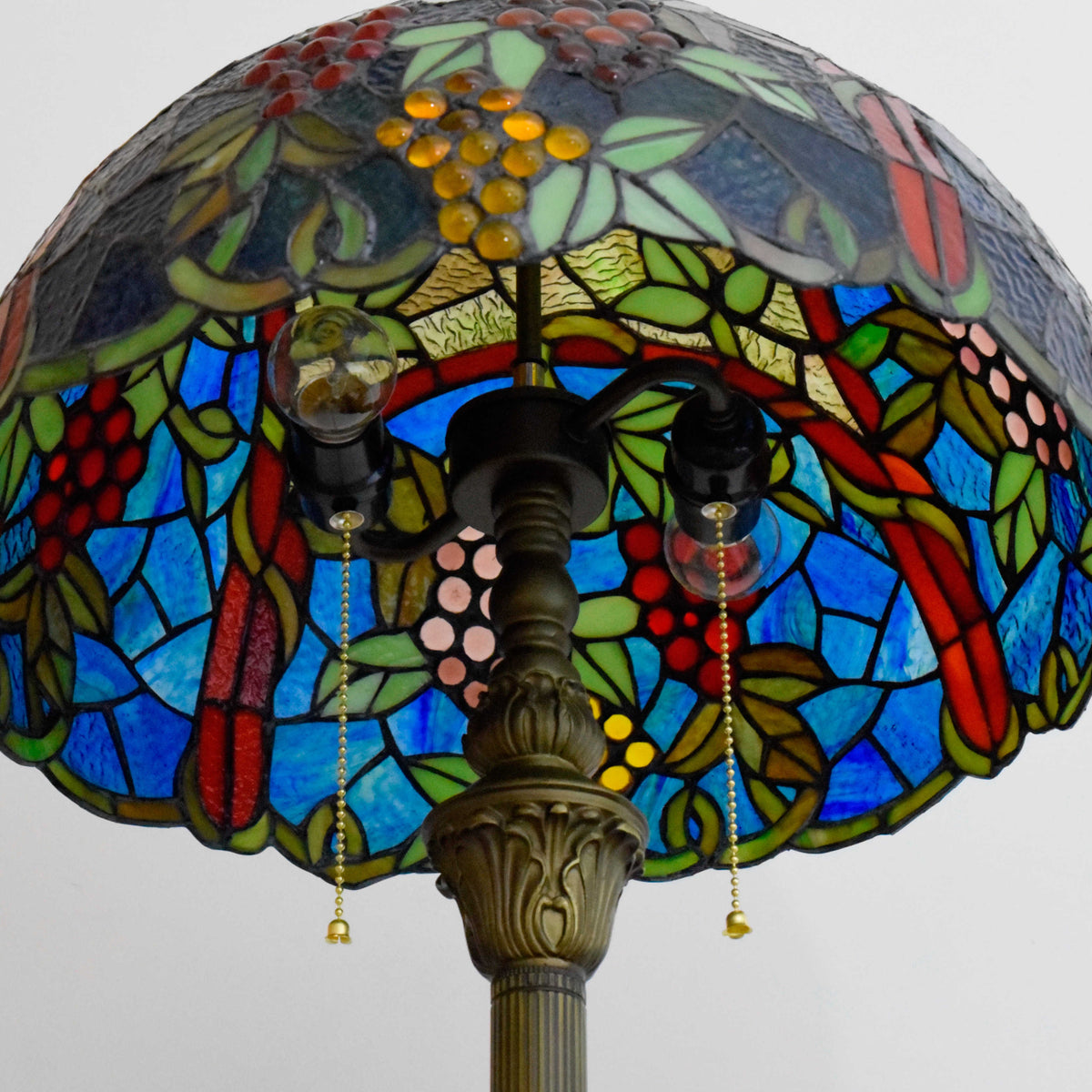 Tiffany Style Grape Stained Glass Floor Lamp