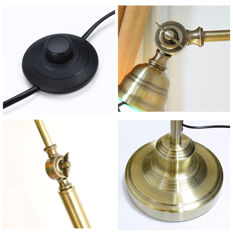 Vintage Floor Lamp in Bent Brass and Tinted Glass