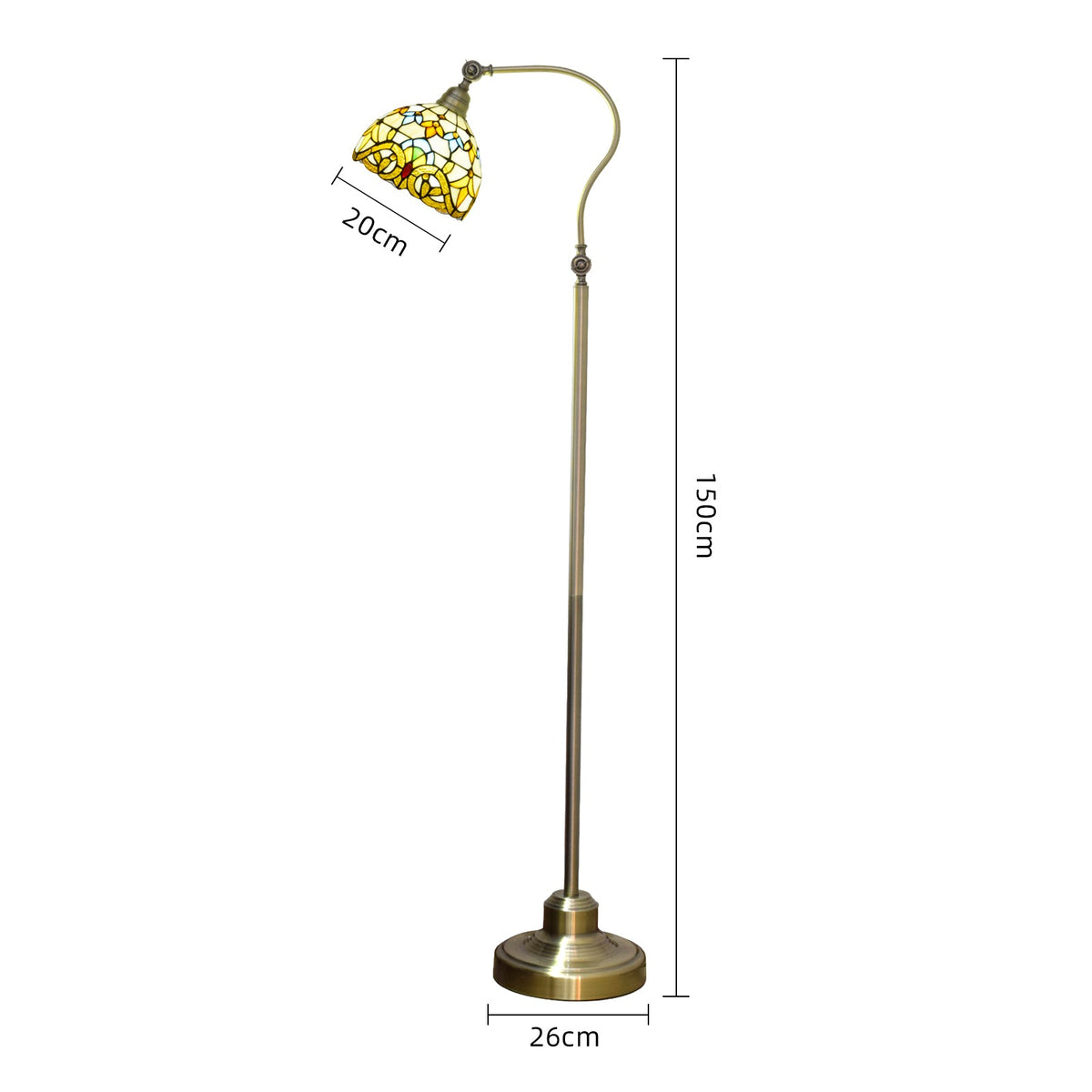 Tiffany Style Antique Bronze Stained Glass Floor Lamp