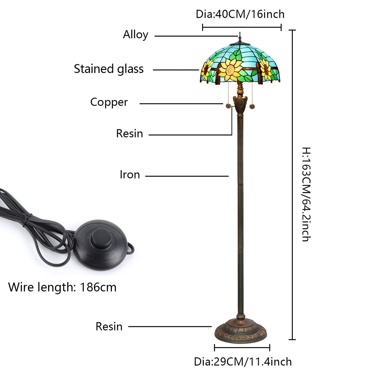 Tiffany Sunflower Floor Lamp