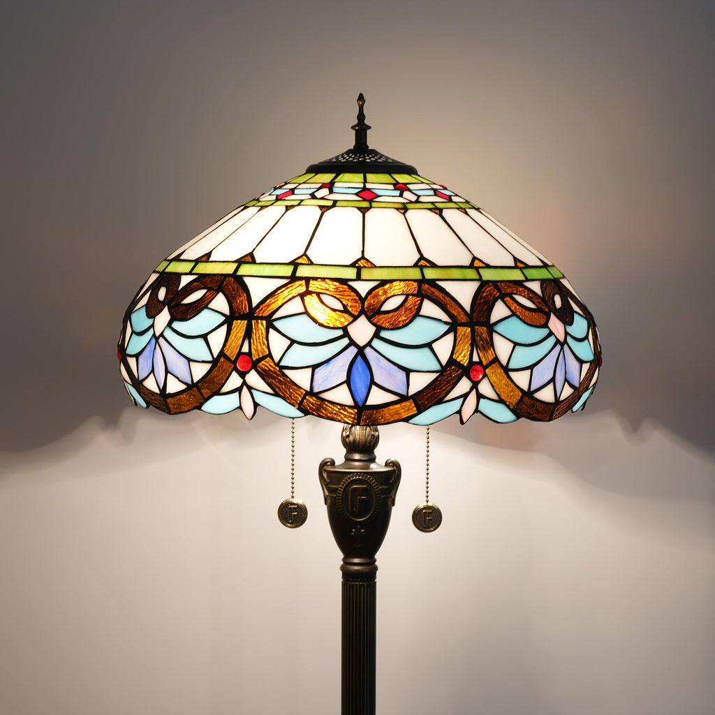 Tiffany Style Floor Lamp in Multicolored Stained Glass