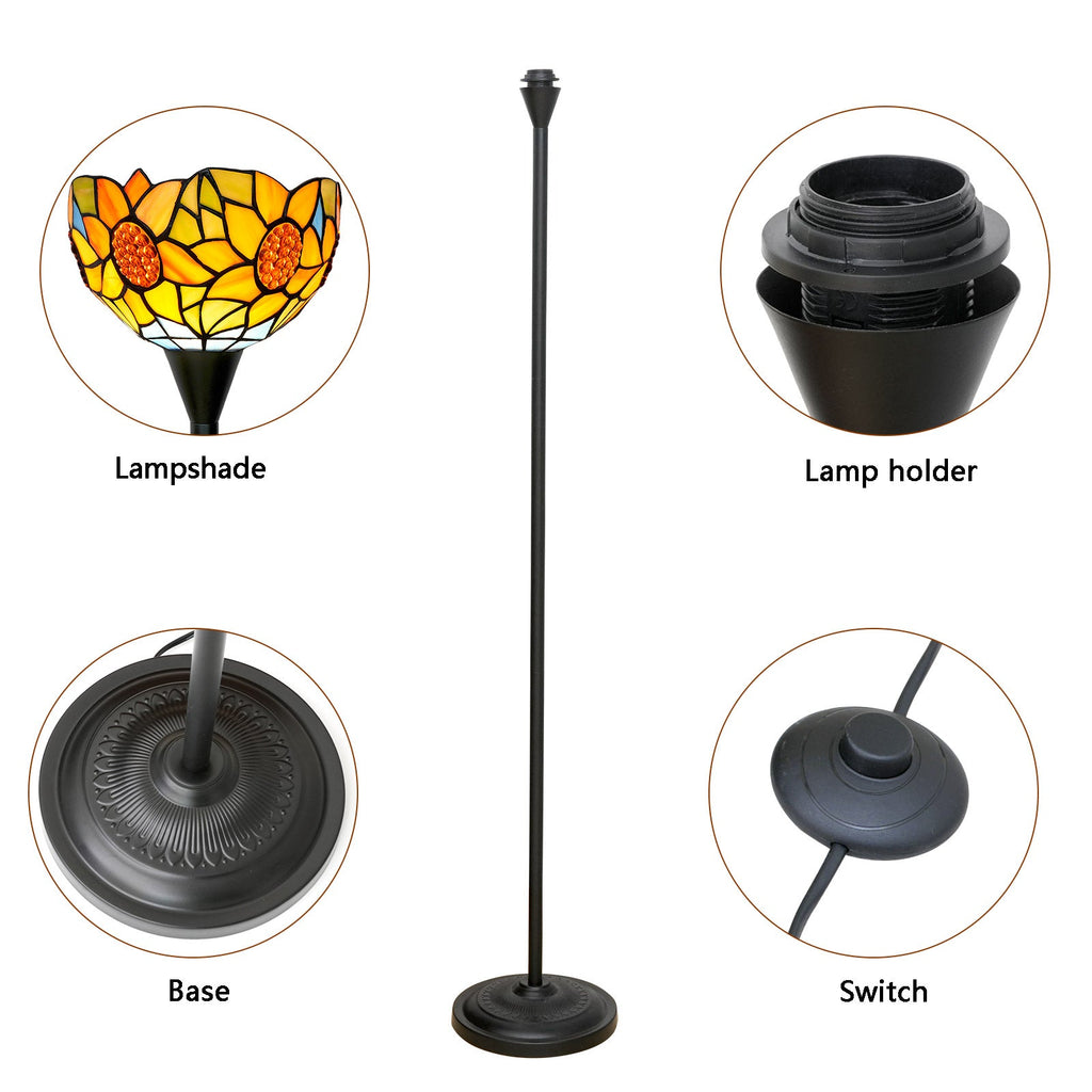 Tiffany Style Sunflower Stained Glass Floor Lamp