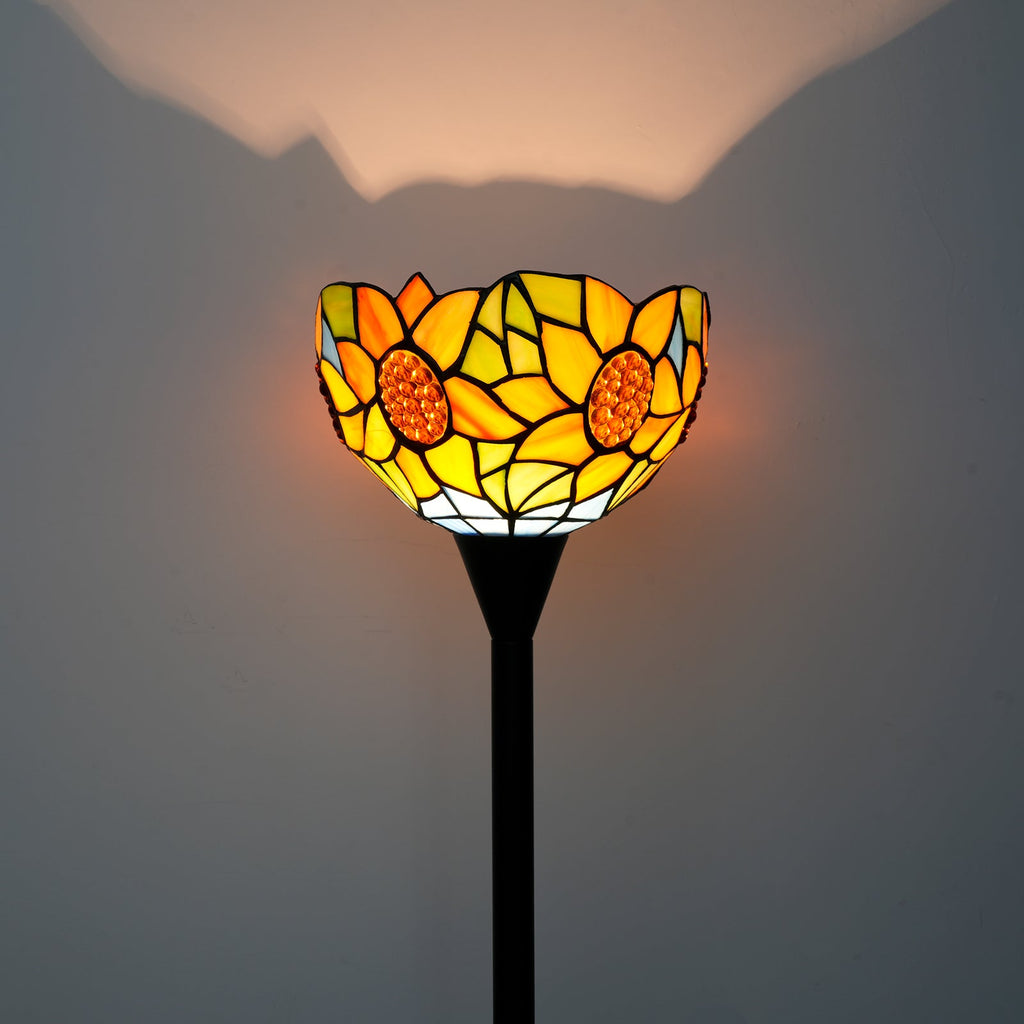 Tiffany Style Sunflower Stained Glass Floor Lamp