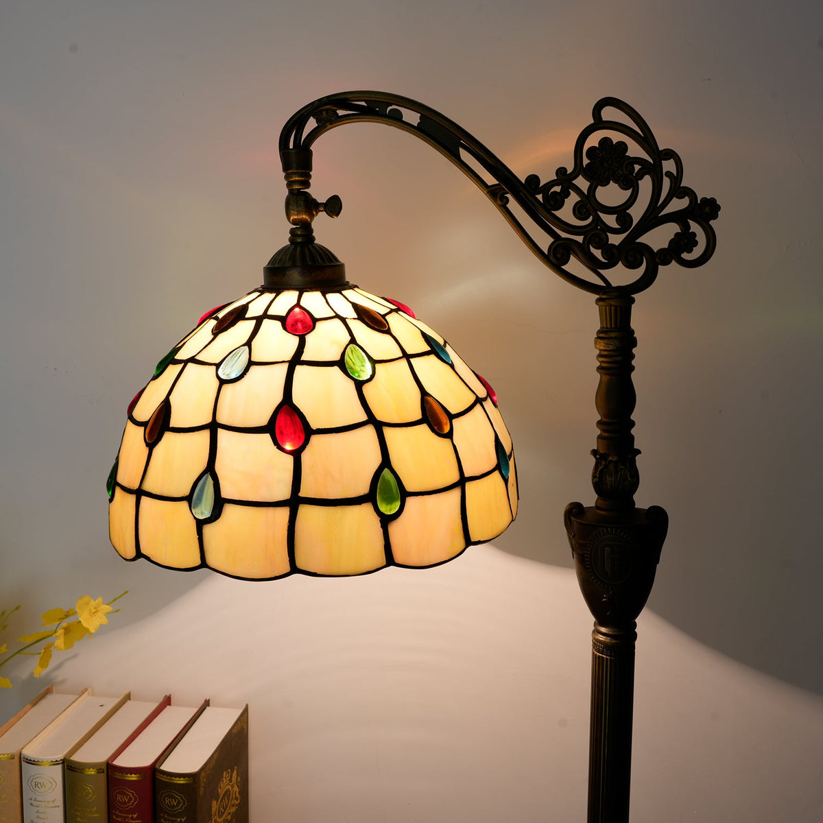 Bohemian Floor Lamp in Warm Yellow Beads 30cm