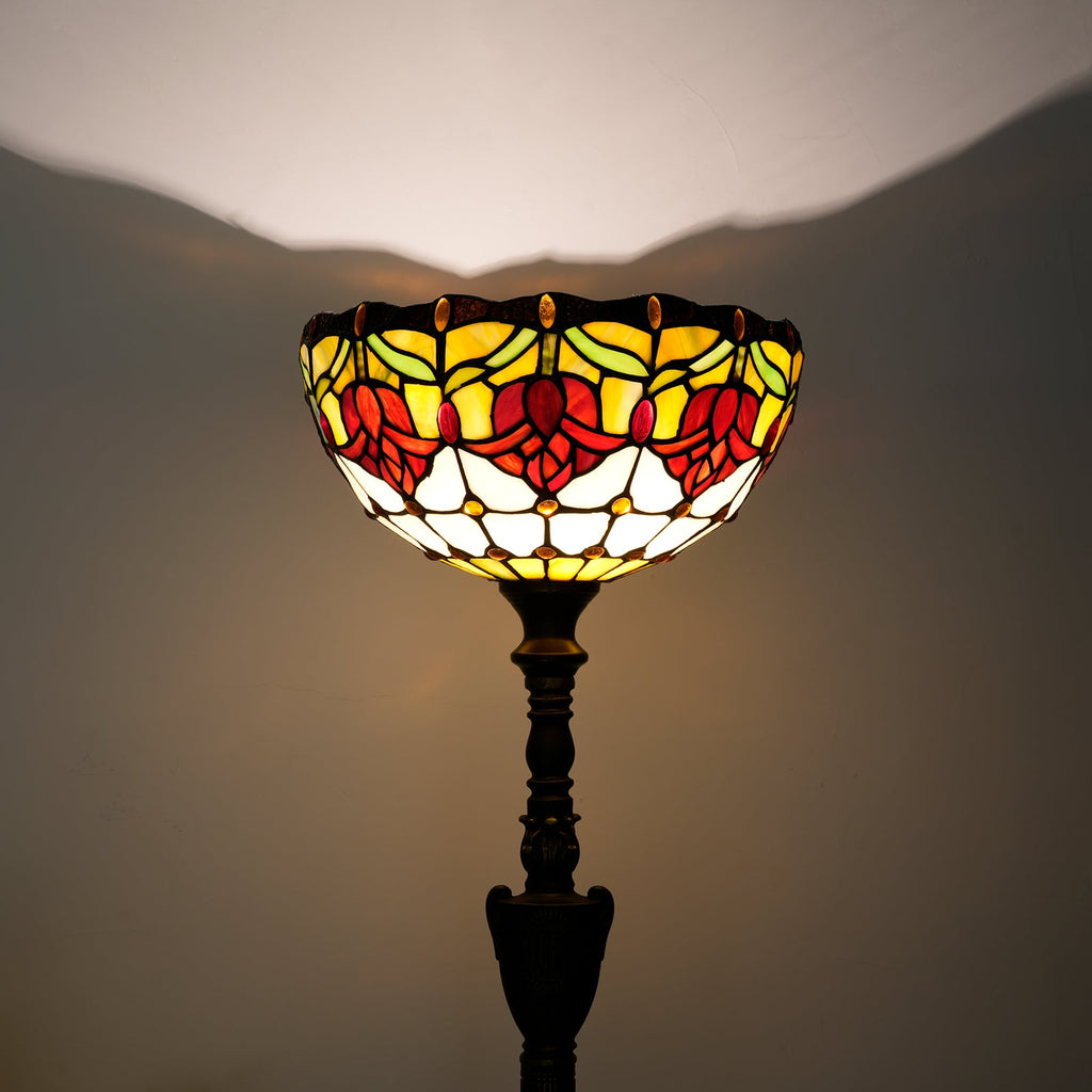 Floral Stained Glass Tiffany Floor Lamp
