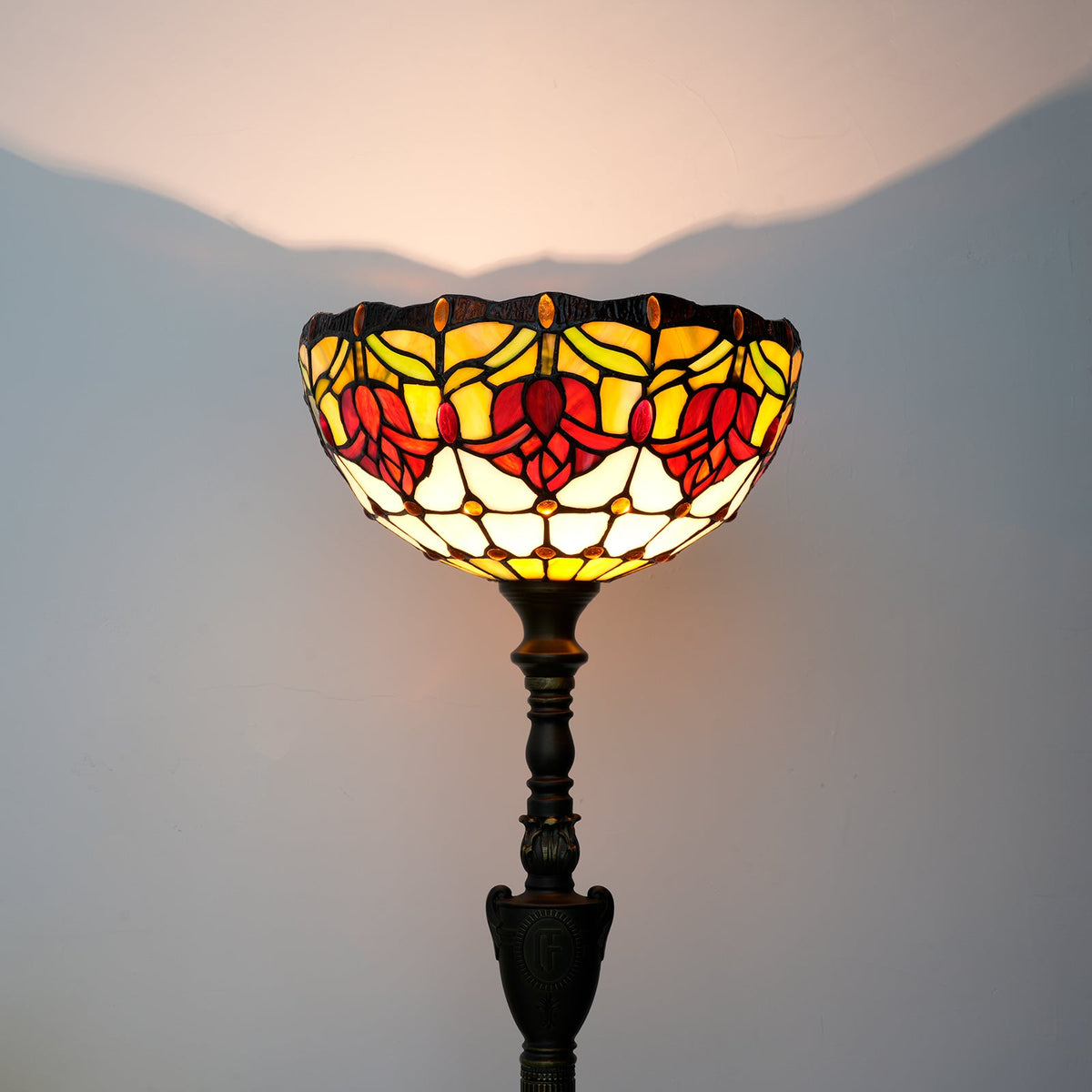 Floral Stained Glass Tiffany Floor Lamp
