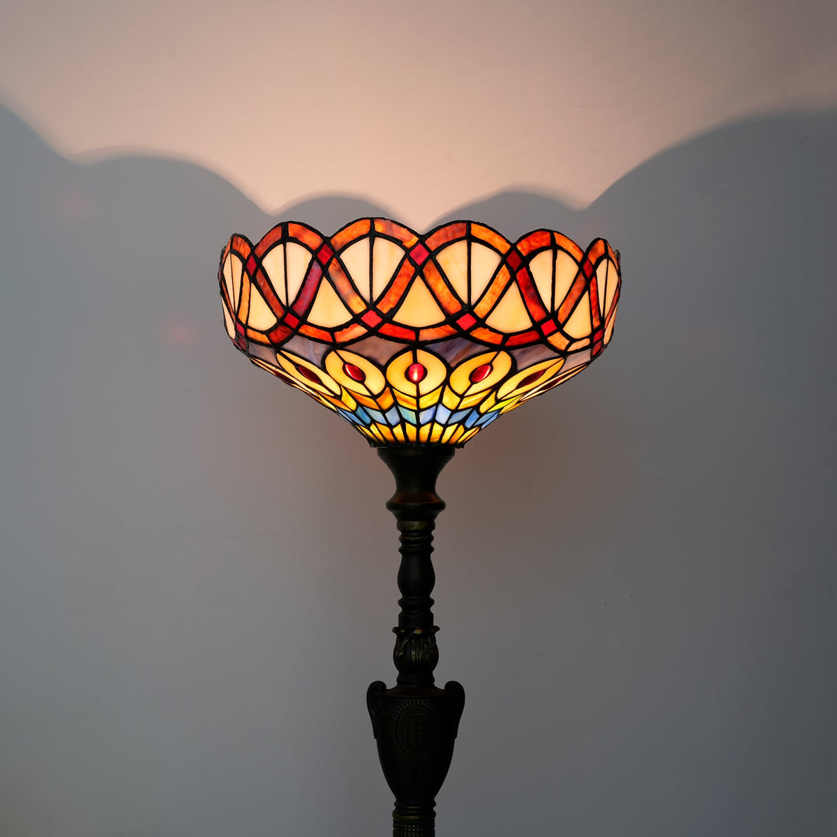 Floral Tiffany Style Stained Glass Floor Lamp
