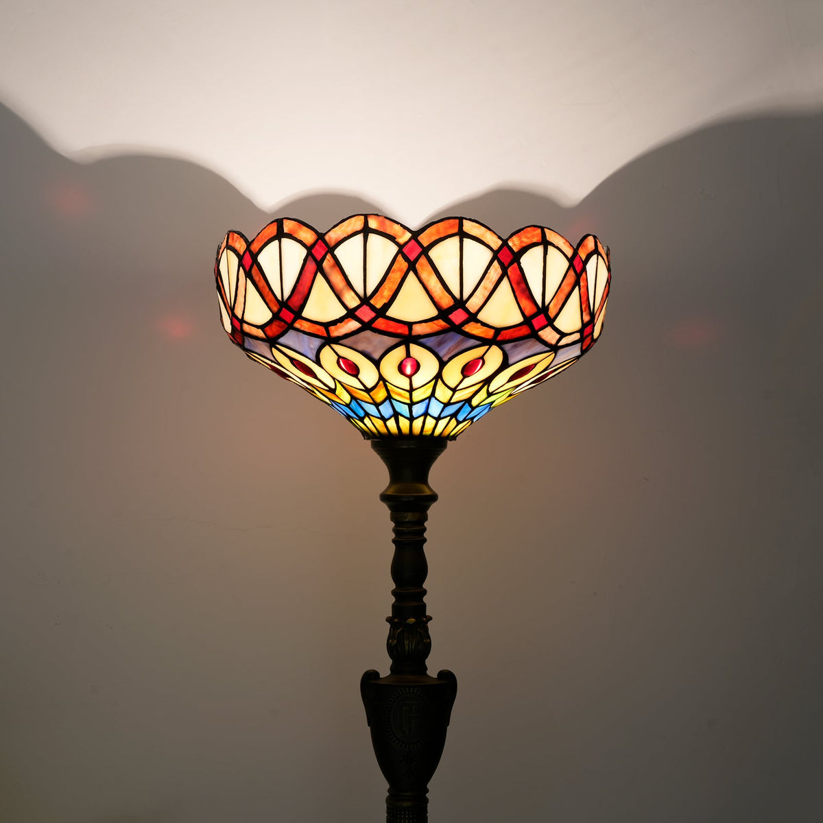 Floral Tiffany Style Stained Glass Floor Lamp