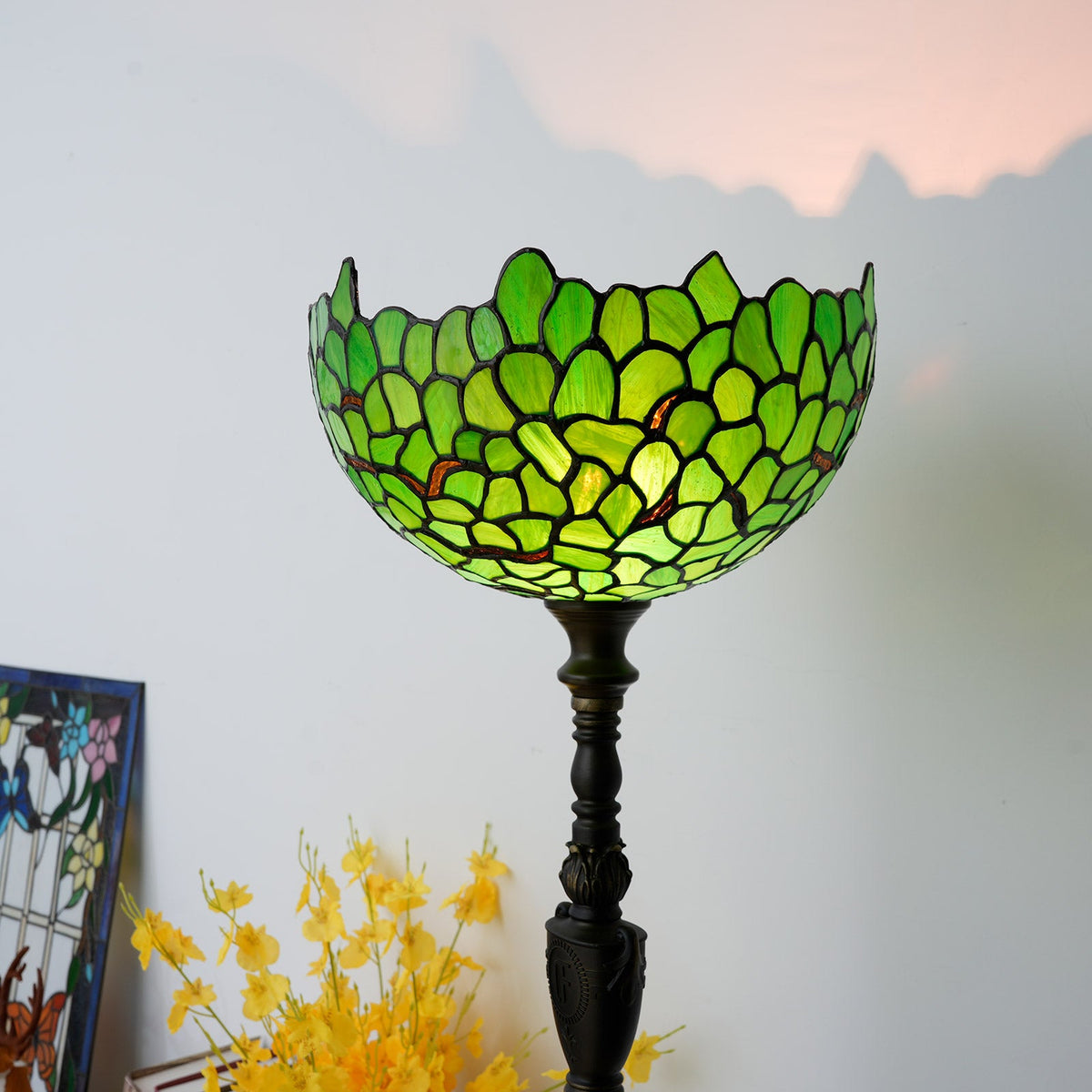 Tiffany Floor Lamp in Green Glass Mosaic