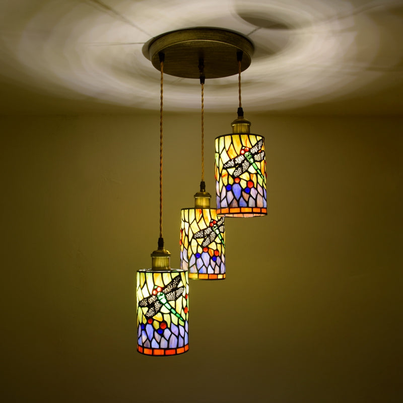 Tiffany Style Dragonfly Stained Glass Hanging Decoration
