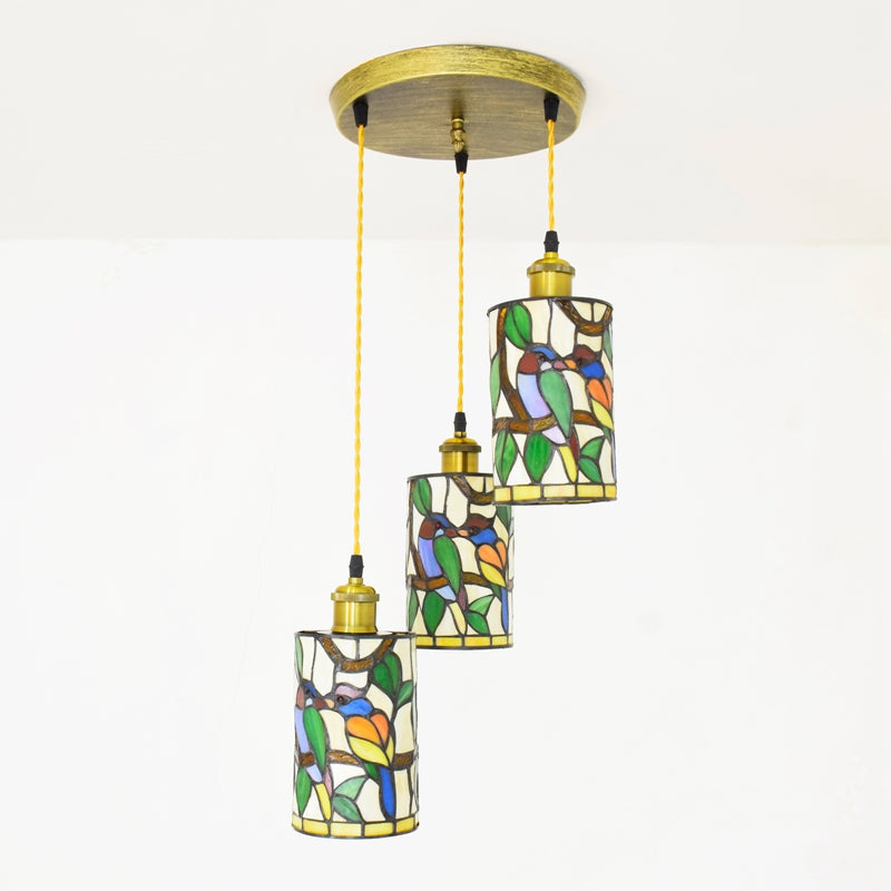Tiffany Stained Glass Bird Pendant Light