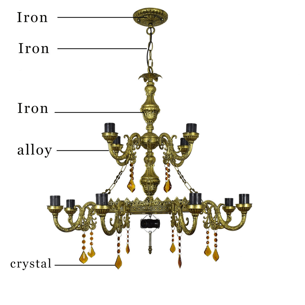 Tiffany Style Chandelier with Stained Glass Parrots