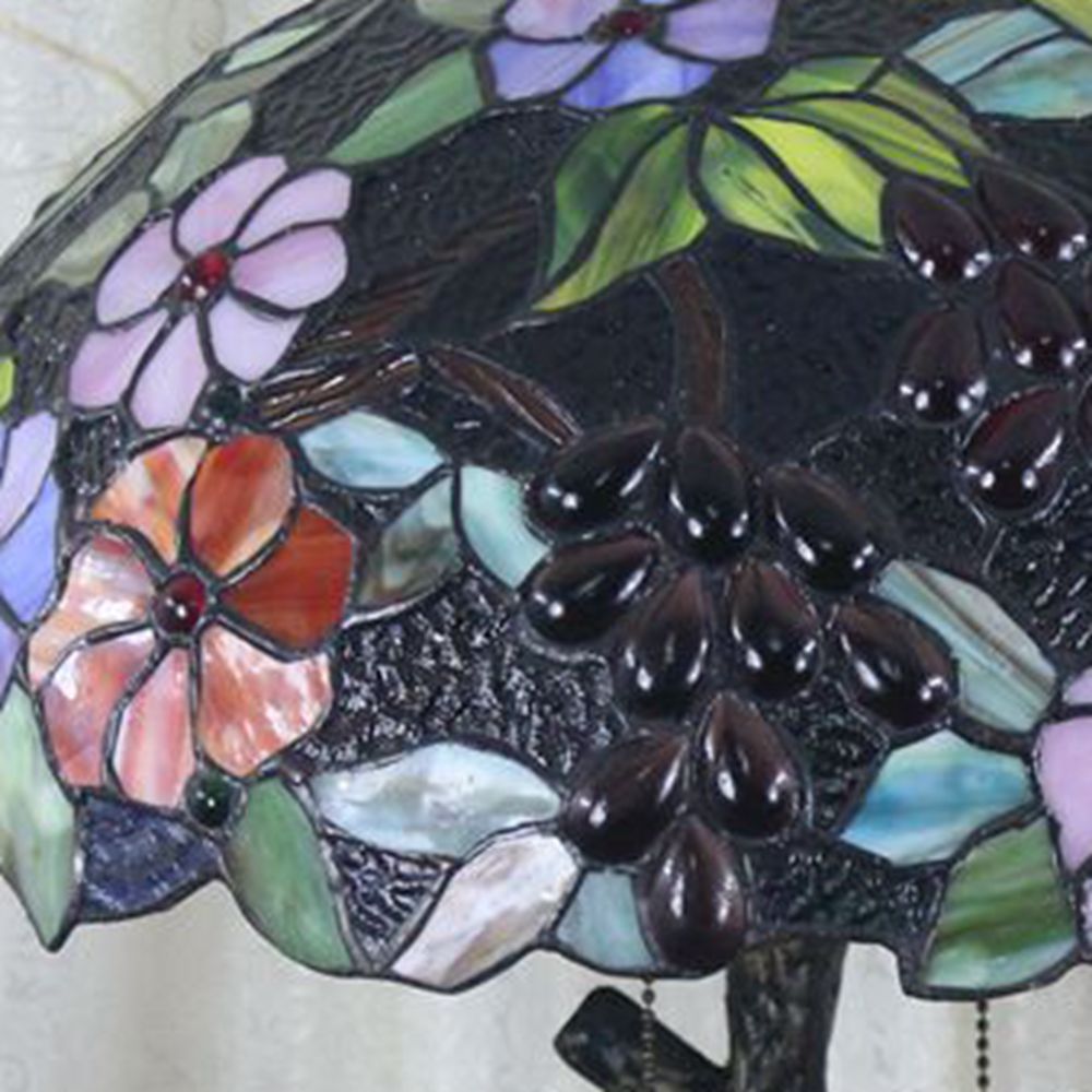 Floral and Grape Tiffany Style Table Lamp