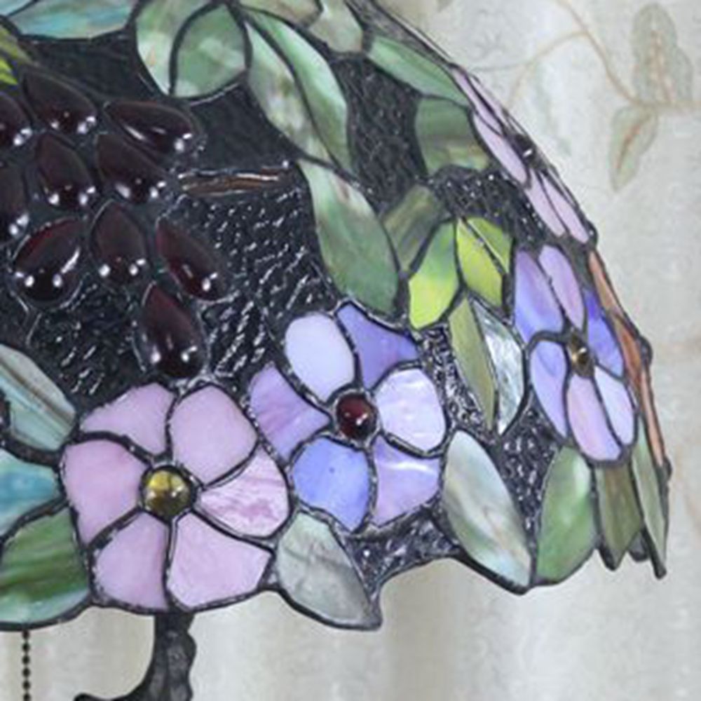 Floral and Grape Tiffany Style Table Lamp