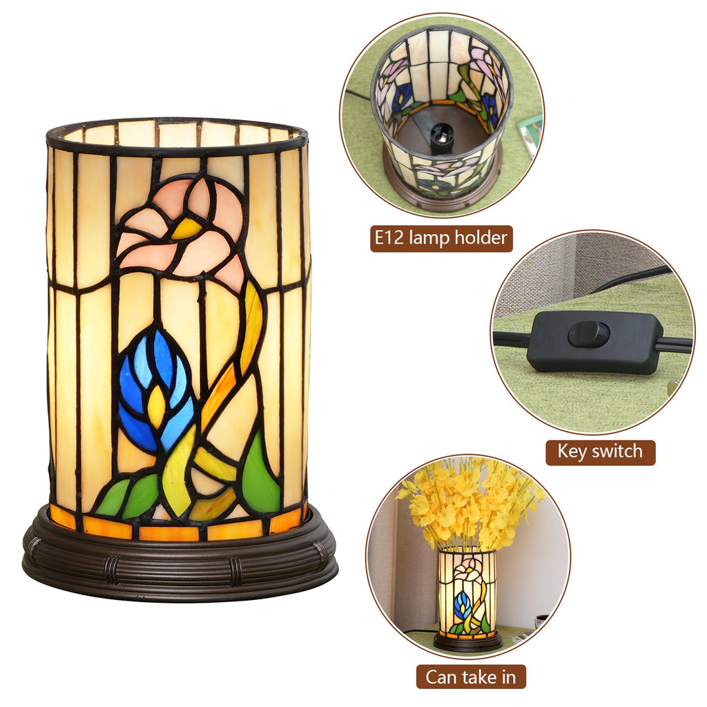 Floral Tiffany Style Stained Glass Diffuser Lamp