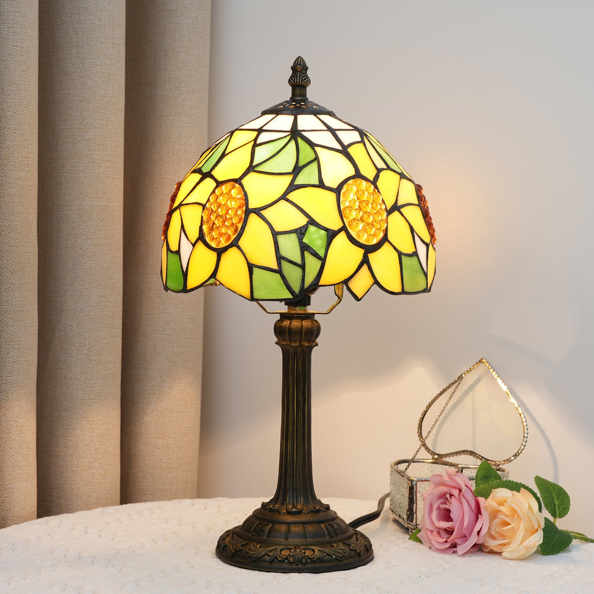 Sunflower Stained Glass Tiffany Table Lamp