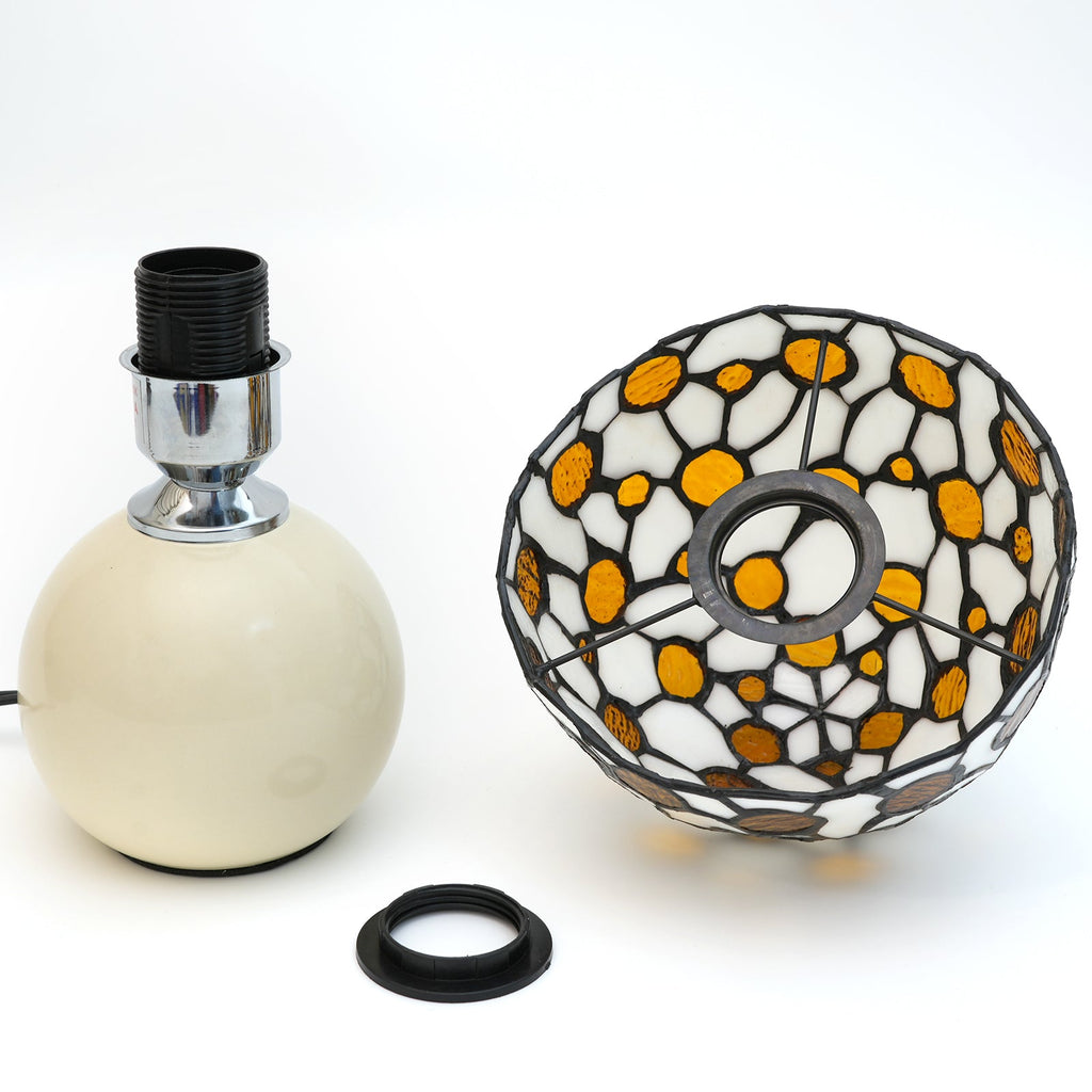 Amber Tiffany Style Stained Glass Table Lamp