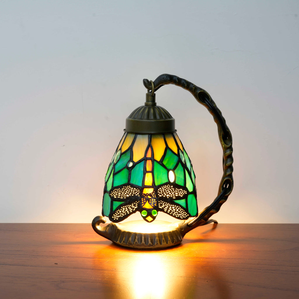 Art Nouveau Dragonfly Stained Glass Table Lamp