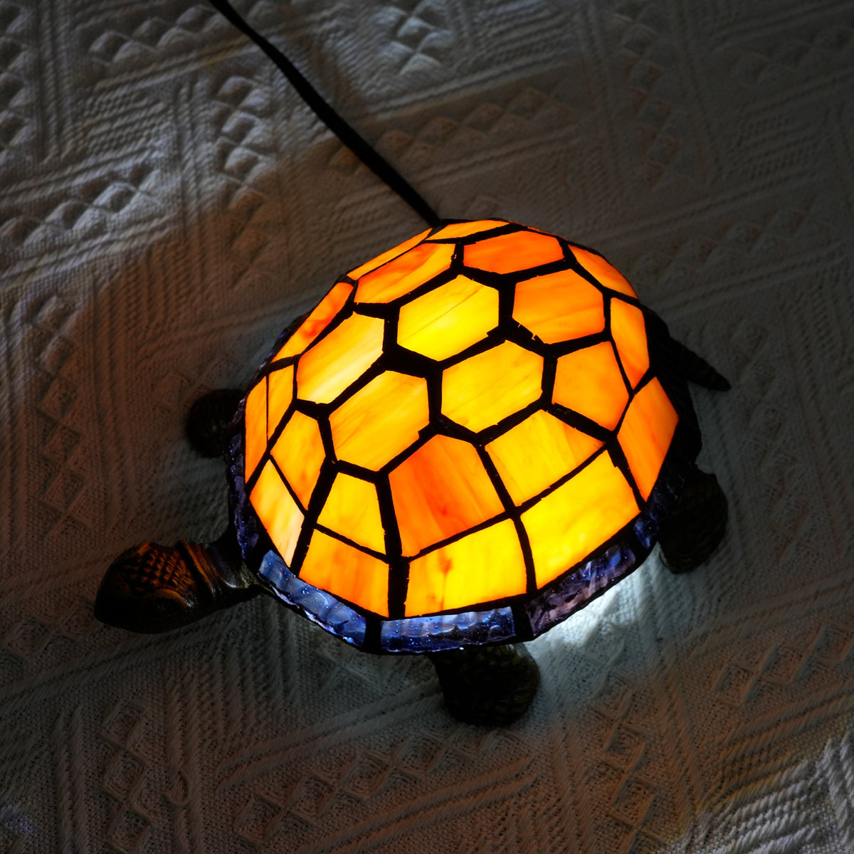 Tiffany Style Stained Glass Turtle Night Light