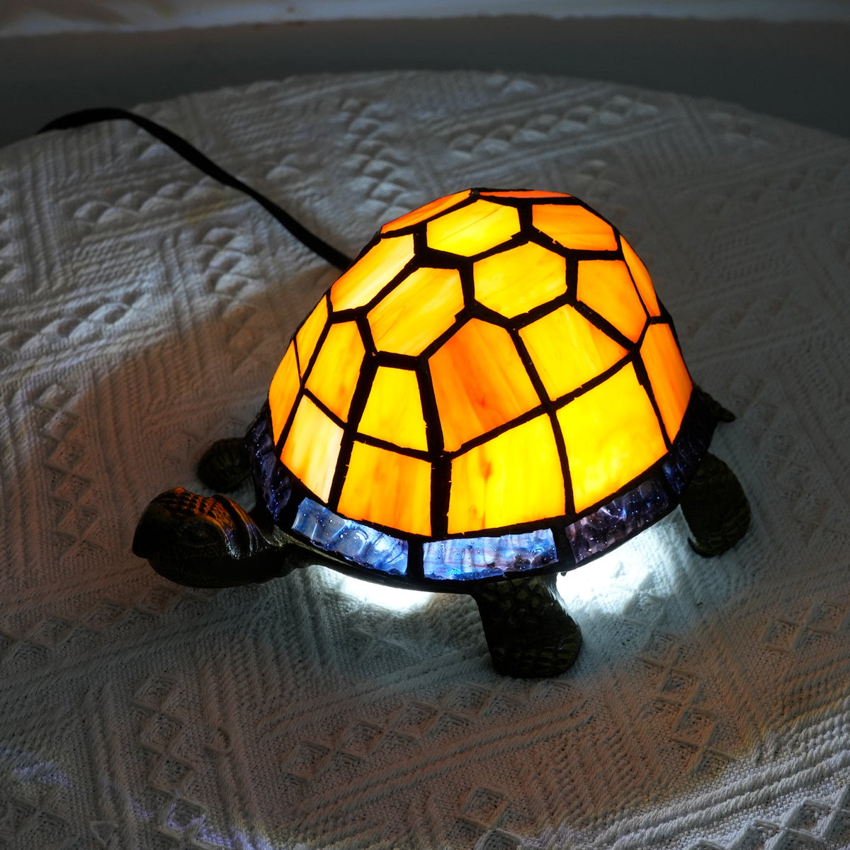Tiffany Style Stained Glass Turtle Night Light