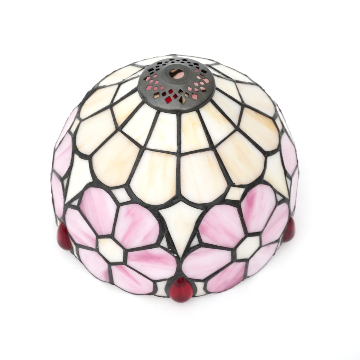 Pink and Cream Tiffany Tinted Glass Lampshade