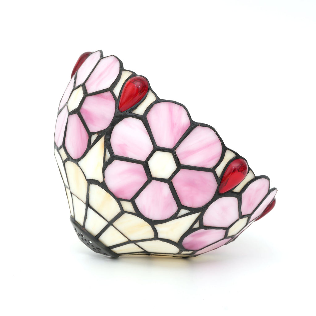 Pink and Cream Tiffany Tinted Glass Lampshade