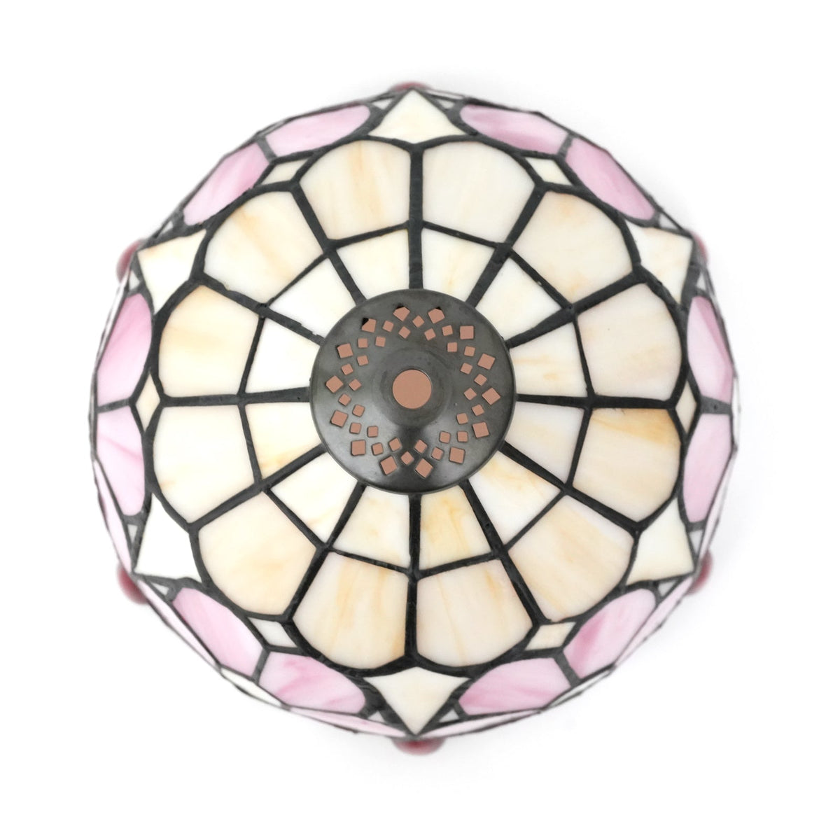 Pink and Cream Tiffany Tinted Glass Lampshade