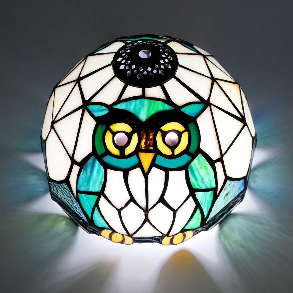 Tiffany Style Owl Tinted Glass Lampshade
