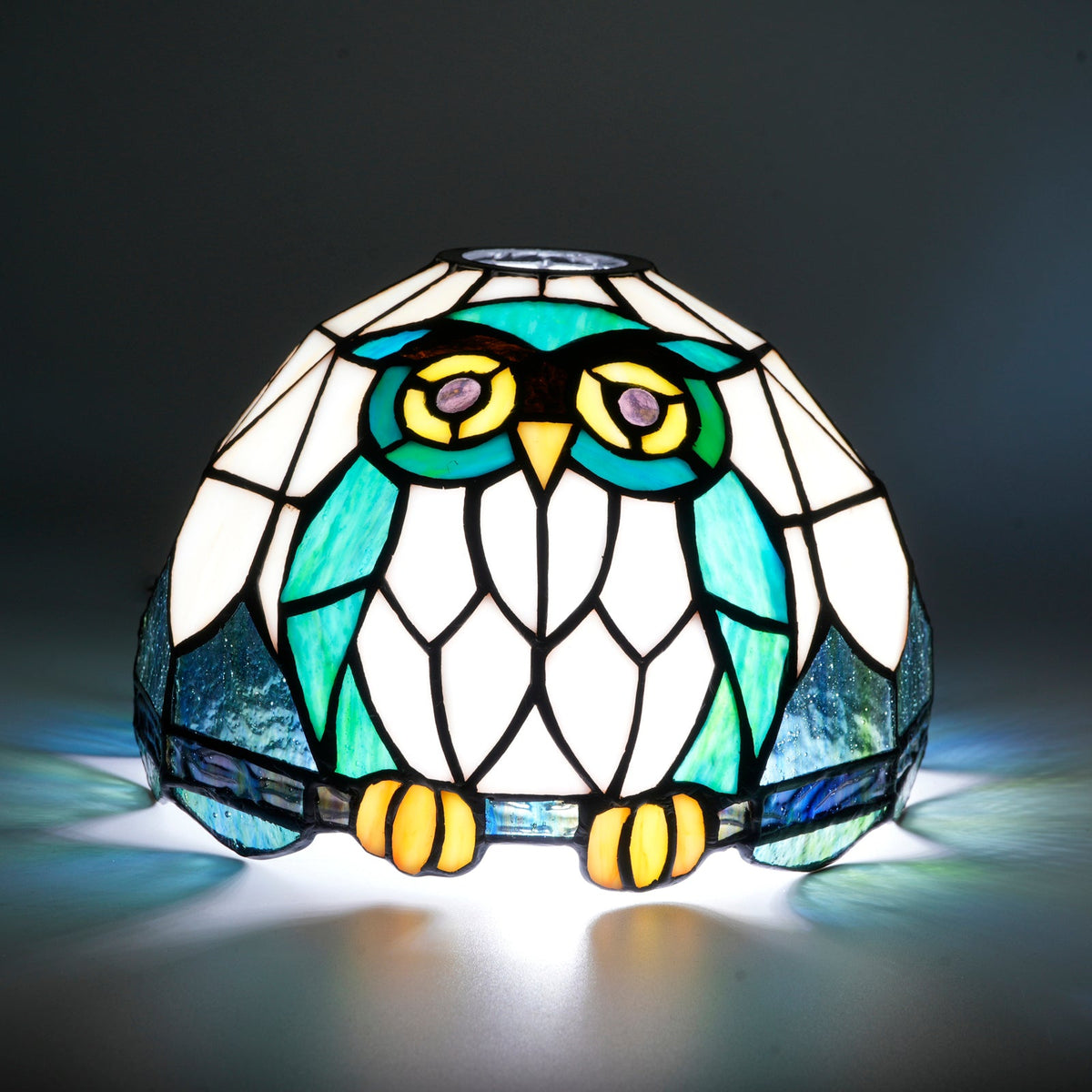 Tiffany Style Owl Tinted Glass Lampshade