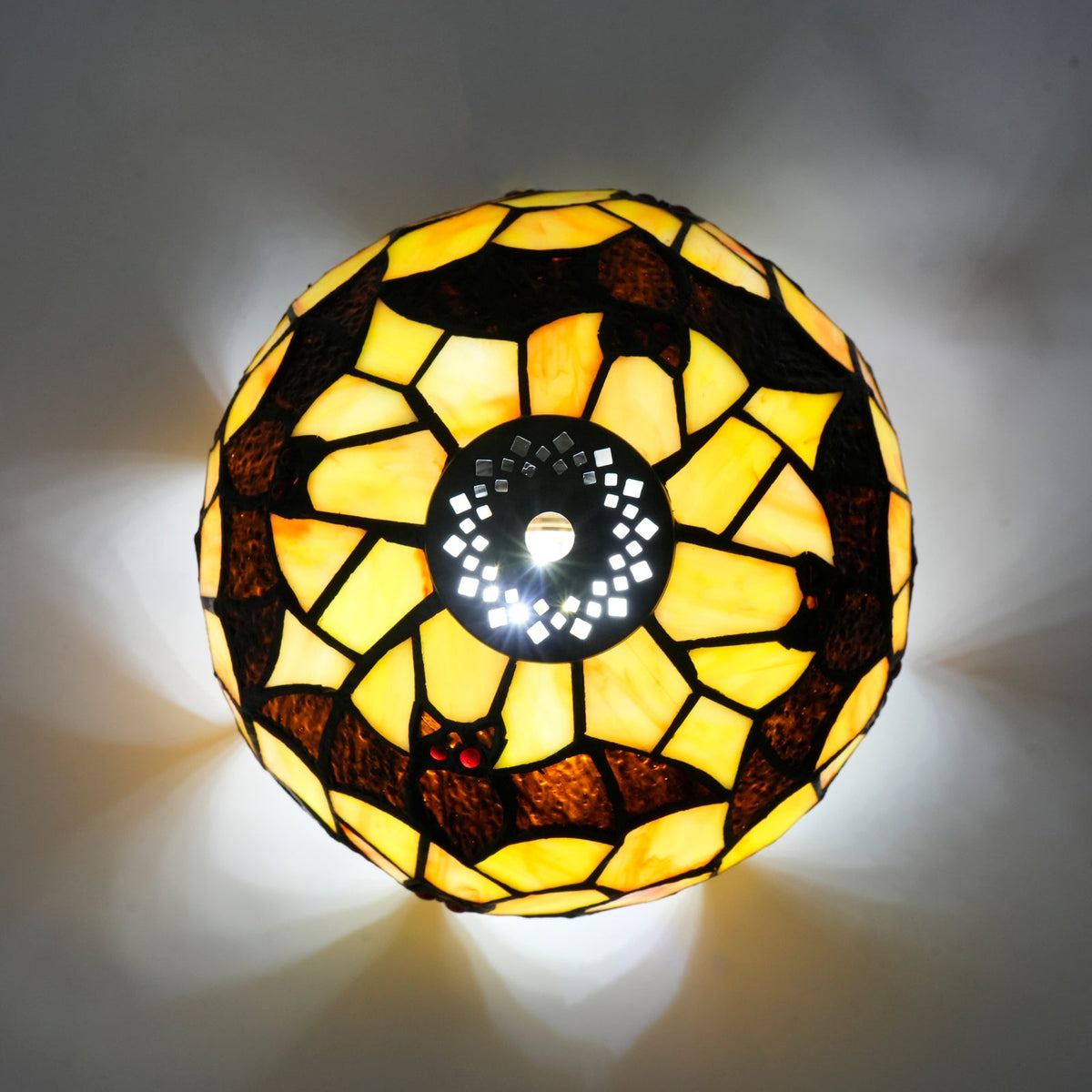 Tiffany Bats Amber Glass Lampshade