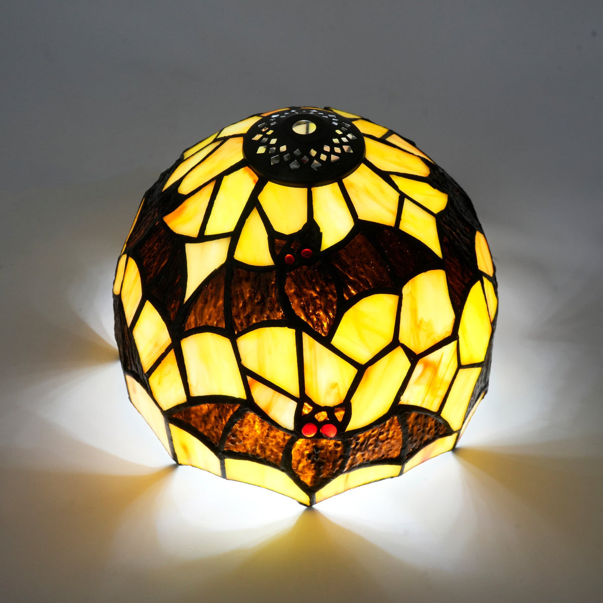 Tiffany Bats Amber Glass Lampshade