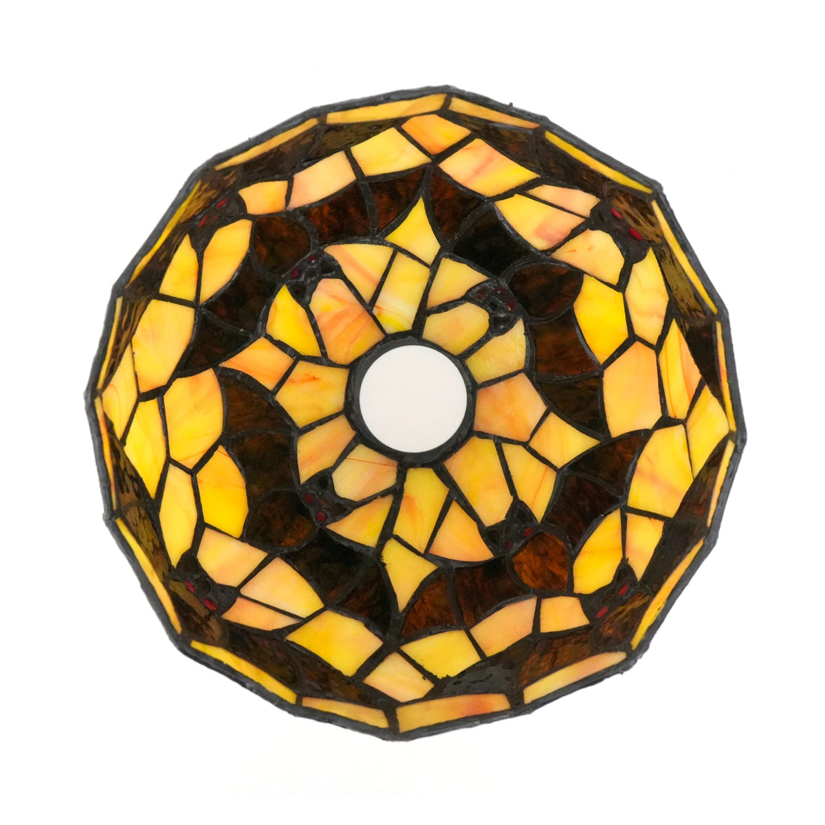 Tiffany-style bat-shaped tinted glass lampshade