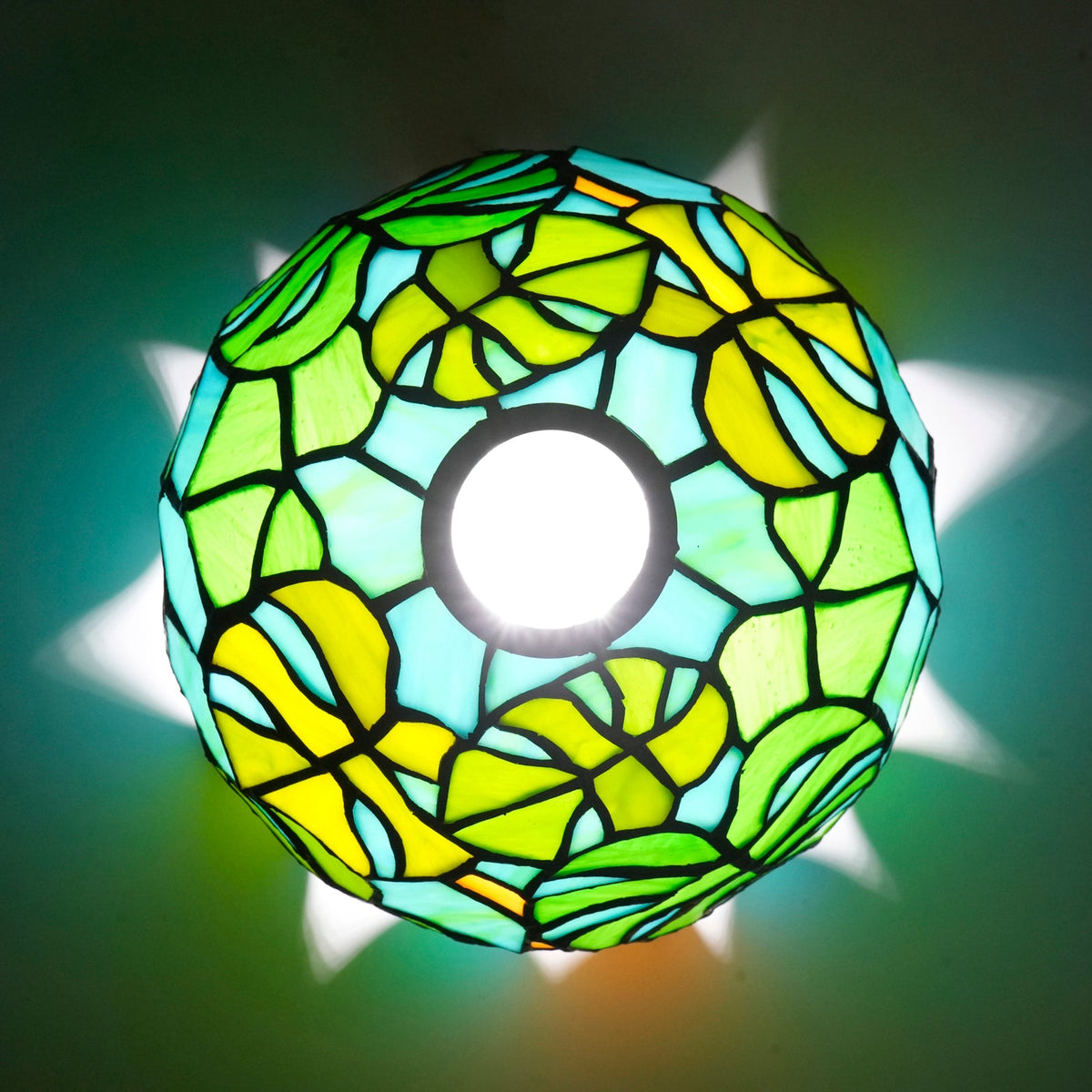 Tiffany Style Palm Tree Stained Glass Lampshade
