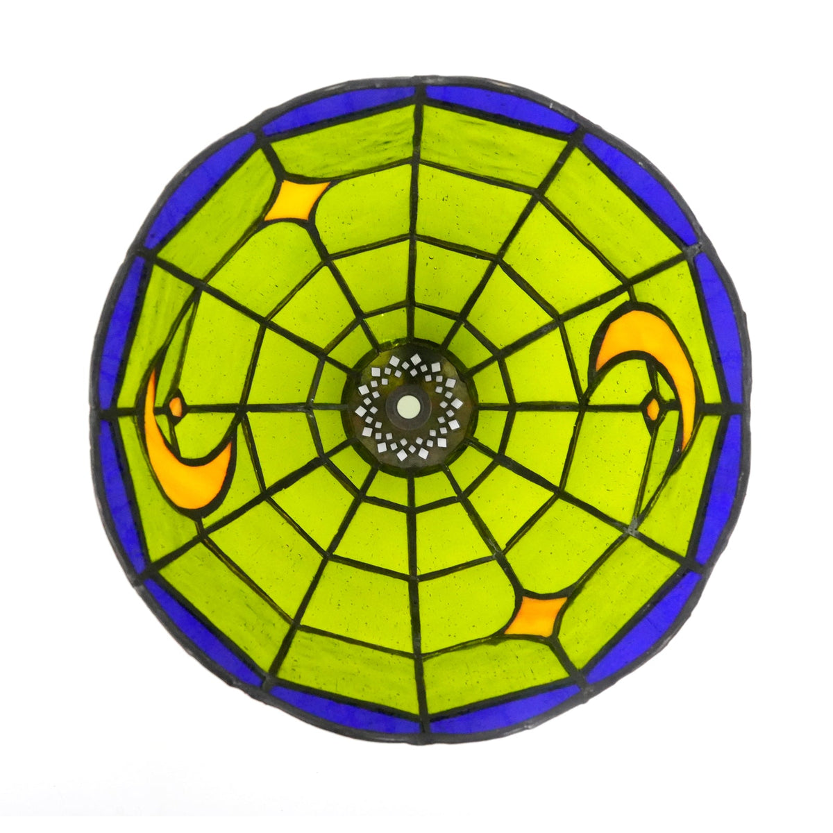 Moon and Star Green Tinted Glass Lampshade