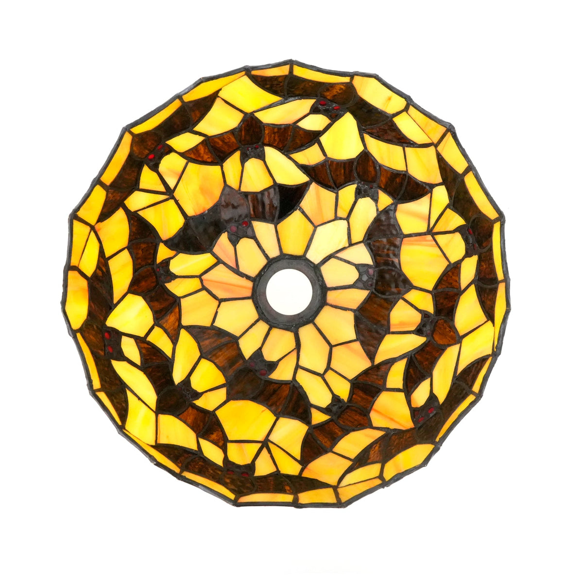 Tiffany-style glass lampshade with bat motif